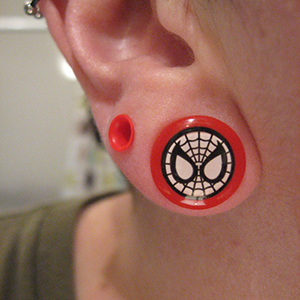 Acrylic Screw Fit Spider-Man Plugs Customer Photo